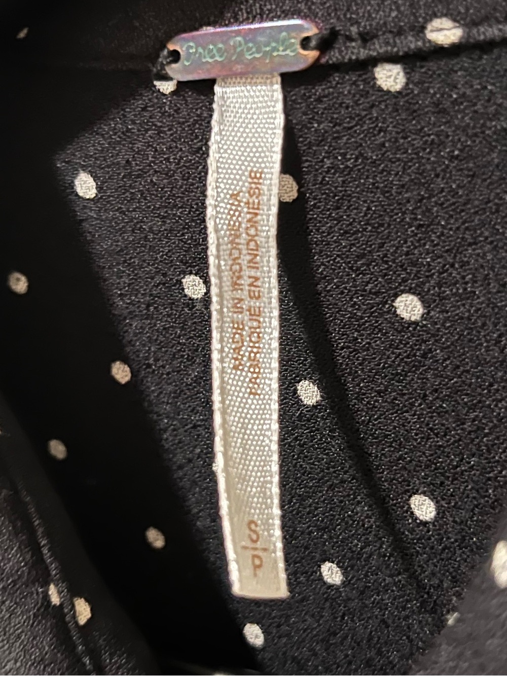 Free People This Town Shirt Dress in a black and white polka dot pattern. - Picture 2 of 5